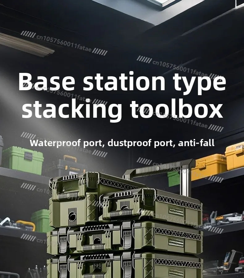Load image into Gallery viewer, Toolbox Hardware Storage Box Combination Stacking Box Trolley Type Industrial Grade New Base Station Type Hand Pull Large Box
