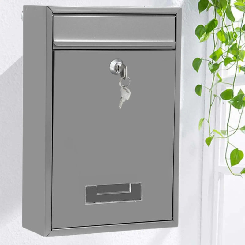 Load image into Gallery viewer, Wall Mounted Mailbox Lockable with 2 Keys Postbox Iron Post Letter Mail Insertion for Outdoor Home Office External Gate Door
