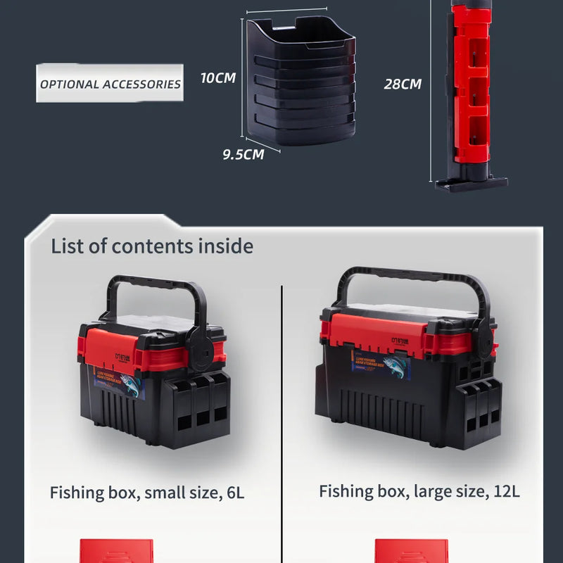 Load image into Gallery viewer, Fishingfans 6L 12L Fishing Box Organizer Multi-function Lure Live Fish Bucket Thickening Storage Box Fishing Tackle Box
