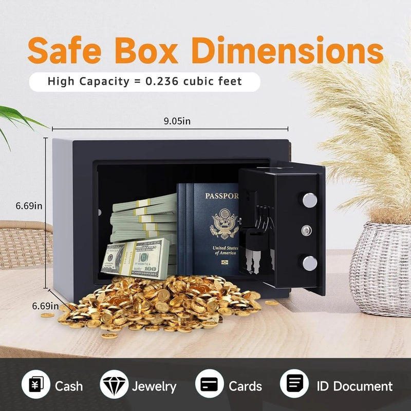 Load image into Gallery viewer, 2026 NEW Electronic Digital Keypad Lock Safe Security Box All Steel for Home Office Password and Key Unlock Safe and Compact
