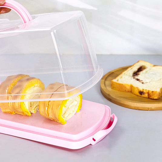 Rectangular Bread Box Food Storing Multifunction with Transparent Lid with Handle Bread Keeper for Graduation DIY Baking