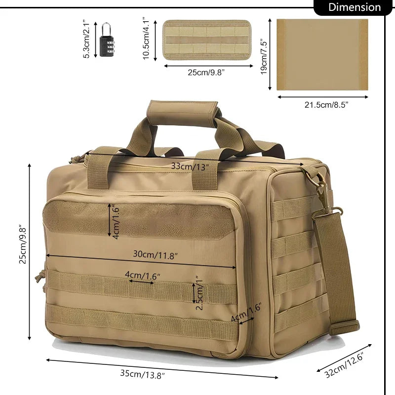 Load image into Gallery viewer, Shooting Range Bag Molle System Outdoor Hunting Accessory Nylon Tactical Gun Case Pack Pistol Tools Shoulder Bag Sniper Black
