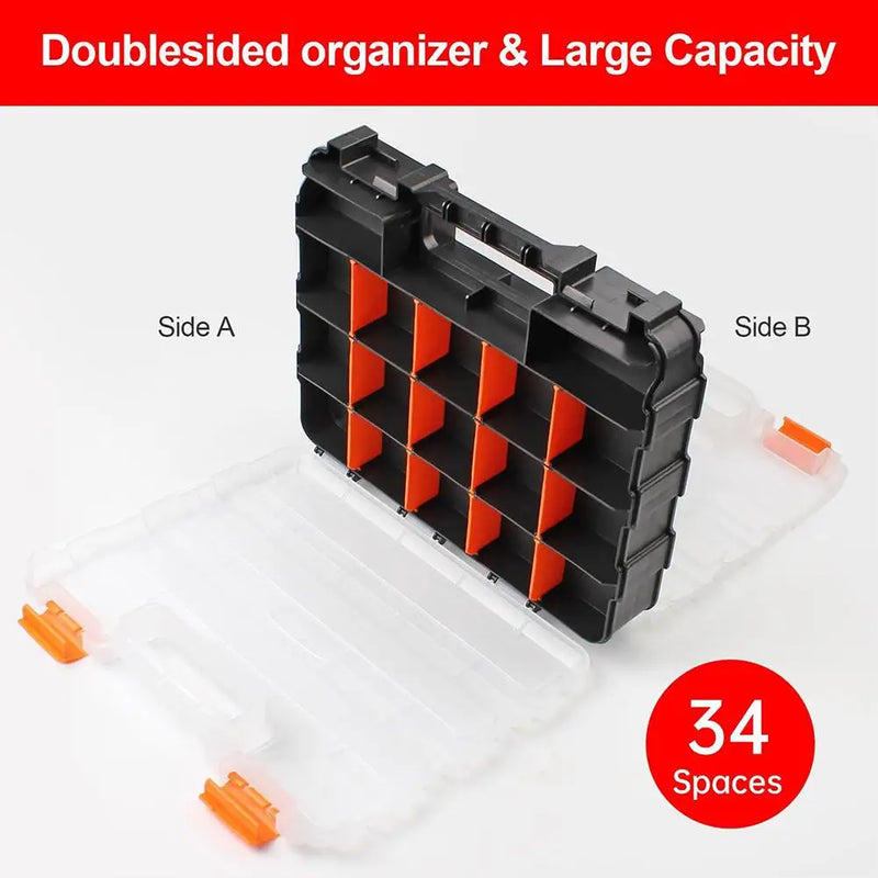 Load image into Gallery viewer, Handheld Tool Box Organizer Sets  Compartment Small Parts Boxes Large Capacity Thickened Plastic Hardware Tool Storage Box
