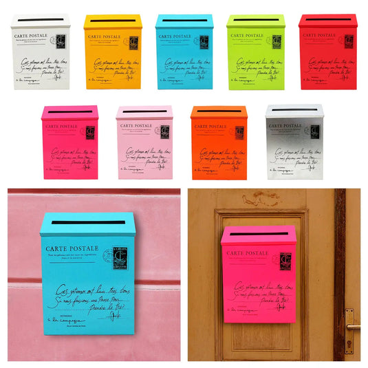 Wall Mounted Mailbox Large Capacity Suggestion Box Letterbox Retro Newspaper Holder Box for Porch Yard Garden Gate Outdoor