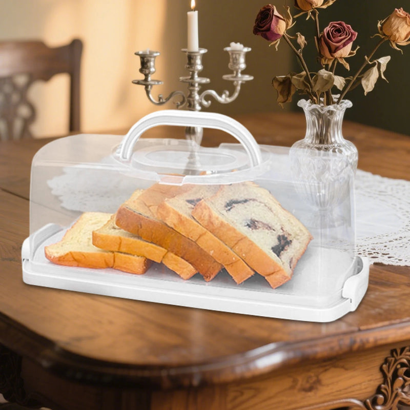 Load image into Gallery viewer, Rectangular Bread Box Food Storing Multifunction with Transparent Lid with Handle Bread Keeper for Graduation DIY Baking

