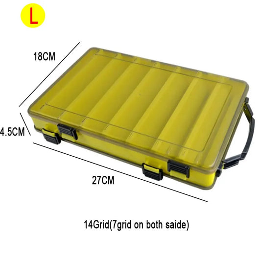 Fishing Tackle Box Lure Storage 14 Compartments Double Sided Lure Hook Boxes Baits Container Storage Case Fishing Accessories