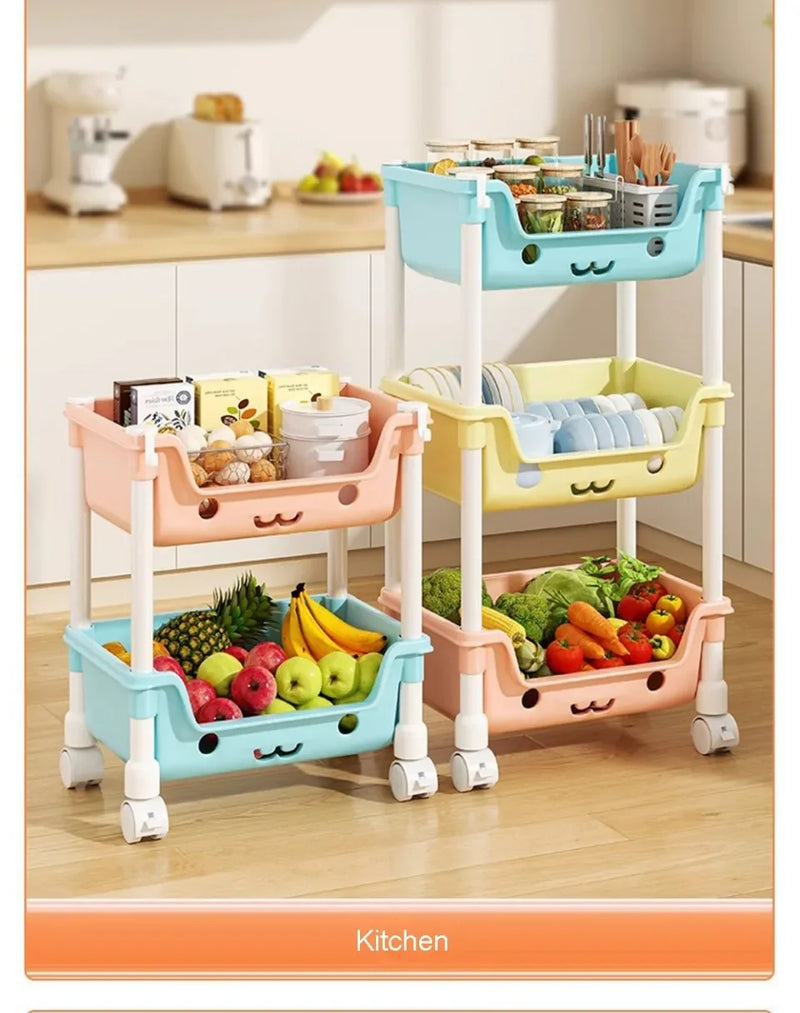 Load image into Gallery viewer, Toy Storage Trolley Bookshelf Kitchen Organizer Bathroom Accessories Snack Rack for Children Storage Organizer Kitchen Storage
