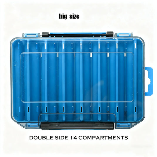 Fishing Tackle Boxes Double Layer Bait Container Portable Organizer Boxes Compartments Fishing Accessories Plastic Case