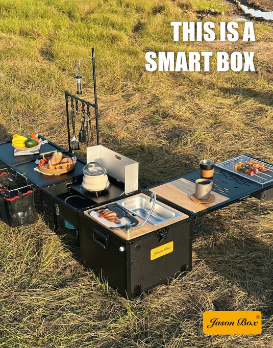 Jason Camping Customized High Quality Camping Folding Storage Box for Outdoor Picnic Compact Van Multi Functional Kitchen Box