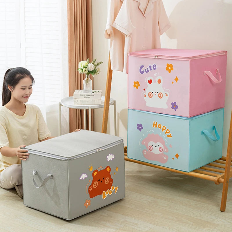 Load image into Gallery viewer, Cube Folding Toys Storage Box Kids Toys Organizer Box Felt Cloth Fabric Storage Basket For Cartoon Animal Nursery Toy Bins Home
