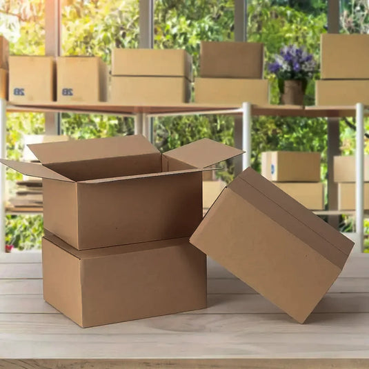 Mailing Shipping Boxes, 7.87x4.13x5.31inches, Single Wall, 32Lb/sq inch, Brown Corrugated Cardboard Mailer Box With Lids
