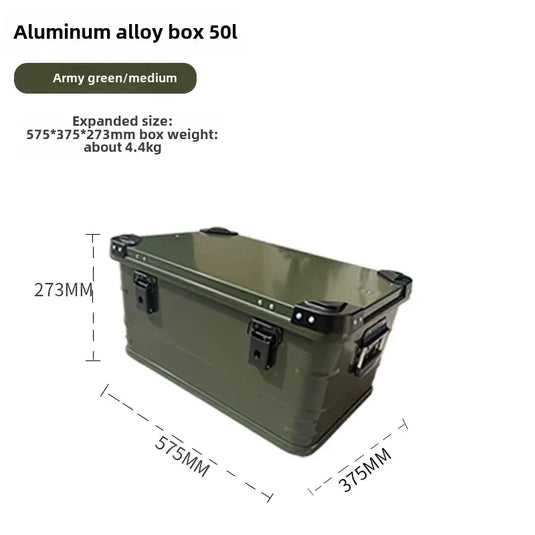 DOTWISE Outdoor Storage Box Camping Picnic Travel Aluminum Alloy Car Organizer Large Capacity Box Amry Green Storage Bag