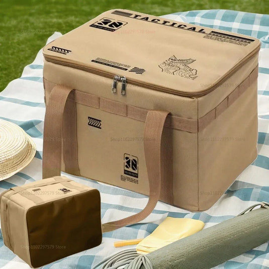 Outdoor folding storage box, picnic camping equipment storage box, tableware and kitchenware storage bag, large capacity