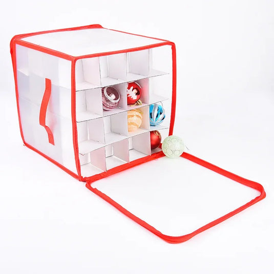 Divider Toy Storage Box 32/64-Grid Baubles Storage Box Christmas Ball Storage Bag Xmas Tree Decorations Organizer Bauble Storage