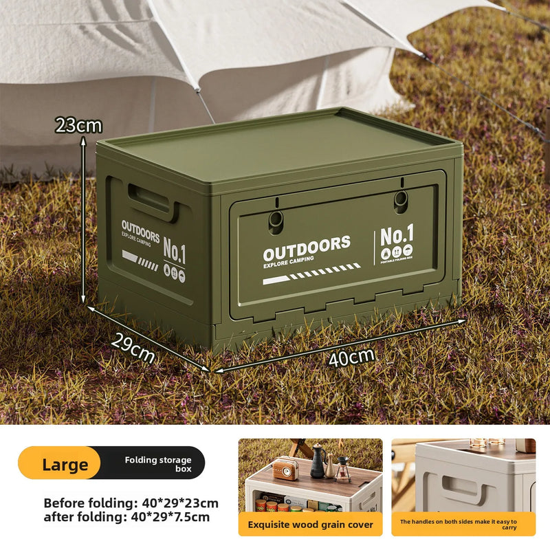 Load image into Gallery viewer, Foldable Storage Box for Camping Outdoor Large Capacity Side Opening Organizer for Car Home Toys Clothes
