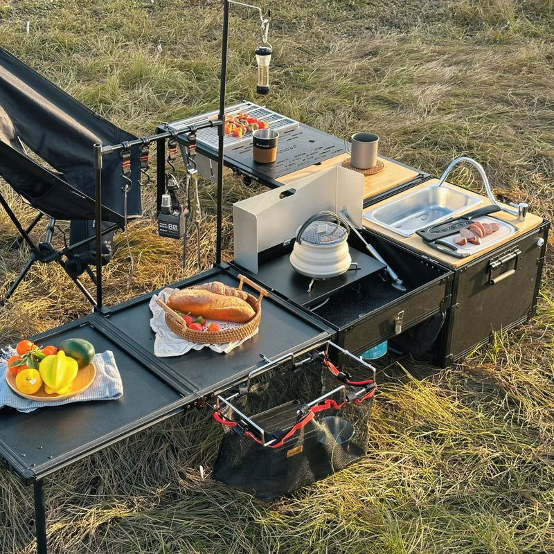 Load image into Gallery viewer, Jason Camping Customized High Quality Camping Folding Storage Box for Outdoor Picnic Compact Van Multi Functional Kitchen Box
