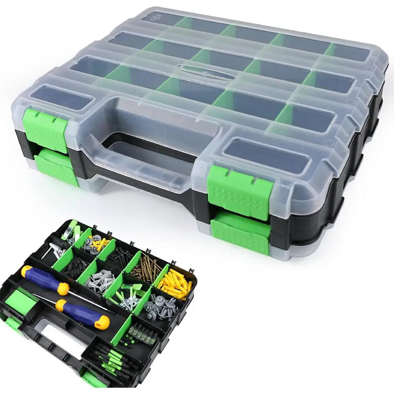 Load image into Gallery viewer, Handheld Tool Box Organizer Sets  Compartment Small Parts Boxes Large Capacity Thickened Plastic Hardware Tool Storage Box
