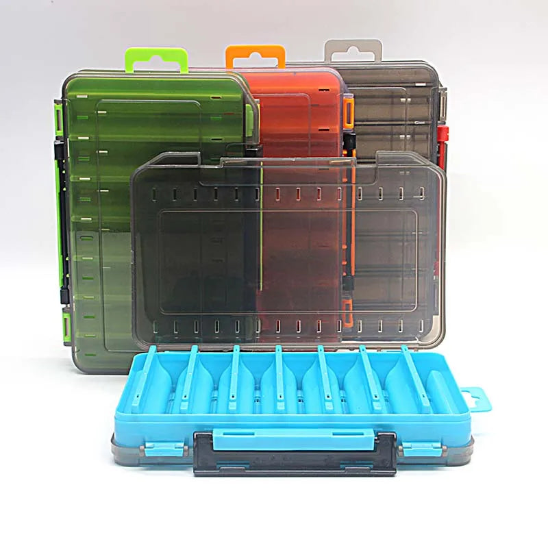 Load image into Gallery viewer, Fishing Tackle box 14 Compartments Fishing Accessories Lure Hook Storage Case Double Sided Fishing Tool organizer boxes
