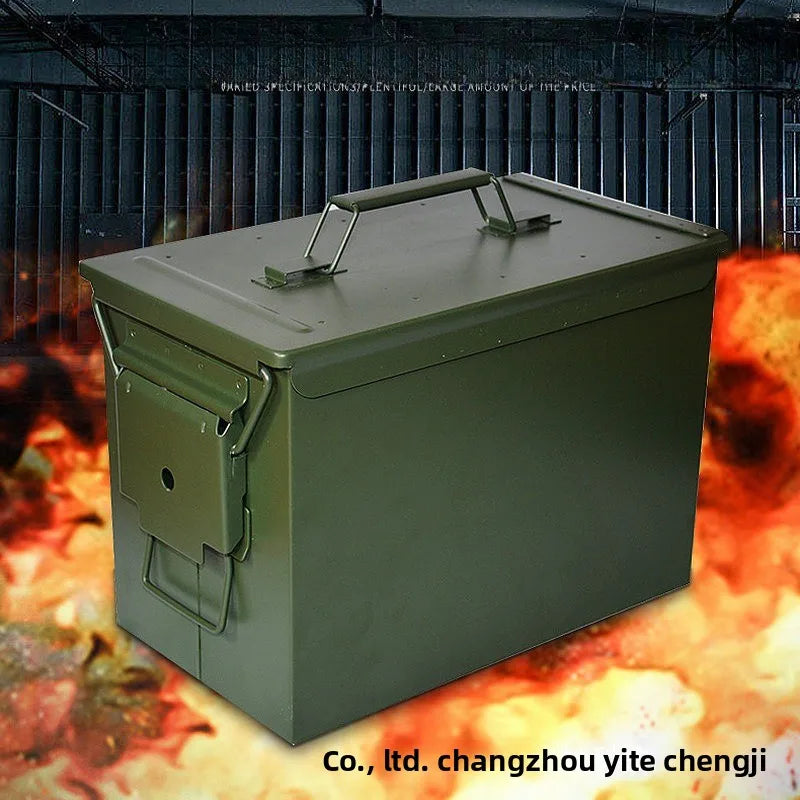 Load image into Gallery viewer, Metal bullet box, iron sheet storage box for hardware tools, small multi-functional protective portable ammunition empty box
