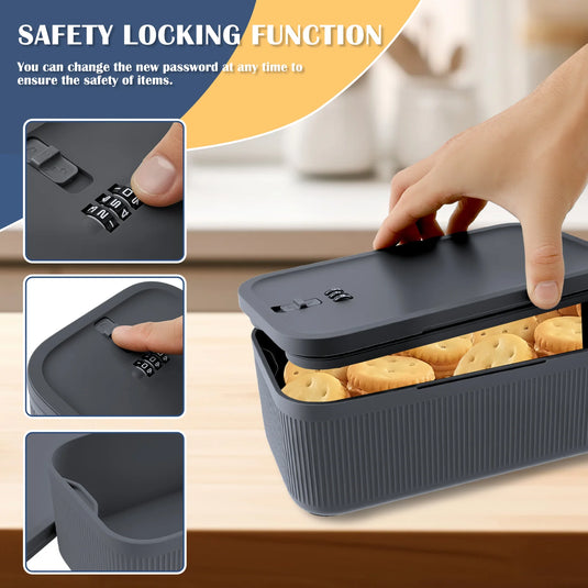 Lockable Storage Box Versatile Safe Small Storage Box Portable Food Refrigerator Container Home Personal Items Safe Lockbox