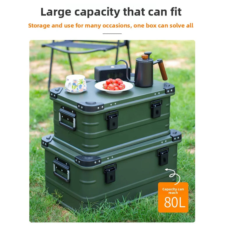 Load image into Gallery viewer, DOTWISE Outdoor Storage Box Camping Picnic Travel Aluminum Alloy Car Organizer Large Capacity Box Amry Green Storage Bag
