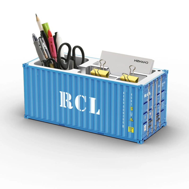 Load image into Gallery viewer, Miniature Realistic Shipping Container Model Simple Multifunctional Office Desktop Pen Holder Storage Box Home Decor Craft
