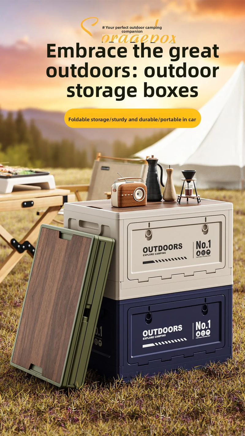 Load image into Gallery viewer, Foldable Storage Box for Camping Outdoor Large Capacity Side Opening Organizer for Car Home Toys Clothes
