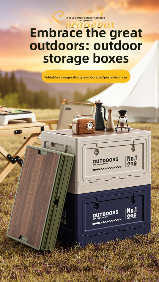 Foldable Storage Box for Camping Outdoor Large Capacity Side Opening Organizer for Car Home Toys Clothes