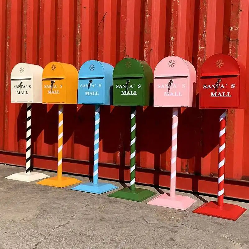 Load image into Gallery viewer, Household Industrial Style Photography Prop Mailbox Retro Christmas Mailboxes Tin Letter Box Vertical Suggestion Box Letter Box
