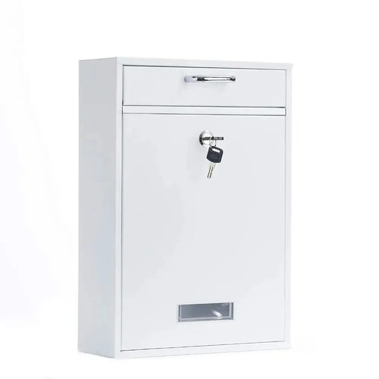 Rainproof Wall Mounted Mailbox Safe Locking with 2 Keys Tinplate Letter Boxes Clear Window Iron Large Mail Drop Box Garden