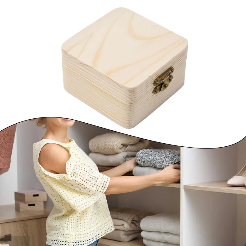 Load image into Gallery viewer, Wooden Storage Box Plain Wood With Lid Multifunction Square Hinged Crafts Gifts Boxes For Home Supply Storages Decoration
