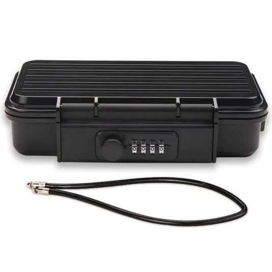 Portable Safe Box Waterproof Anti-Theft Beach Travel Safe Box Combination Security Lockbox with Removable Wire Rope Portable