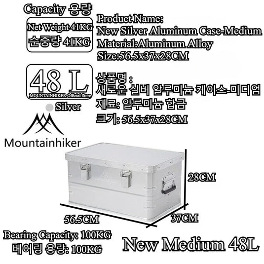 30-80L Outdoor Storage Box Camping Picnic Travel Aluminum Alloy Large Capacity Box Accessories Storage Bag Hiking Accessories