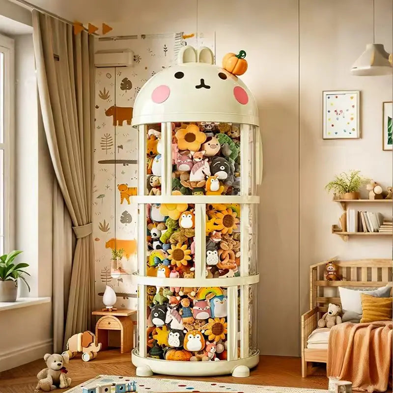 Load image into Gallery viewer, Doll Storage Box Large Capacity Organization Children's Plush Toys Bucket Home Multi-layer Push The Door Toy Organizer Kid Gift
