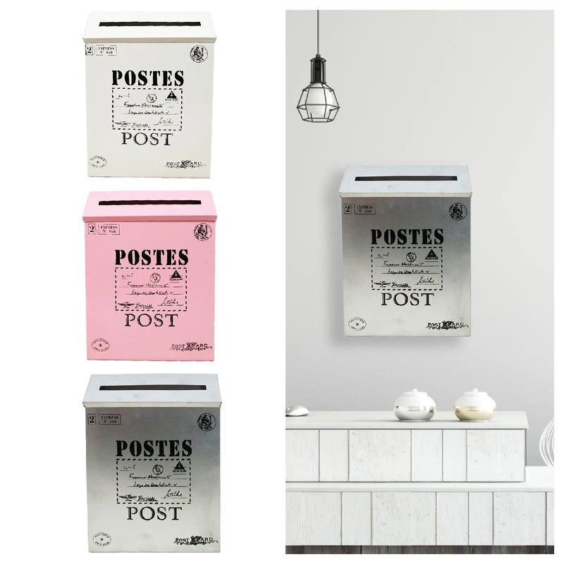 Load image into Gallery viewer, Wall Hanging Mail Box Opinion Box Metal Postbox Letterbox Wall Mounted Mailbox for Outdoor Yard Home Office Front Door Garden
