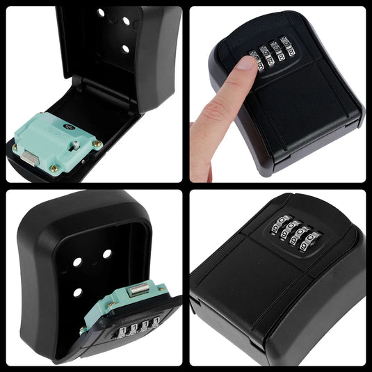Key Lock Box Wall-Mount Secret Code Security Key Safe Secret Organizer Box No Key Home Office Weatherproof Safe Key Keeper NEW