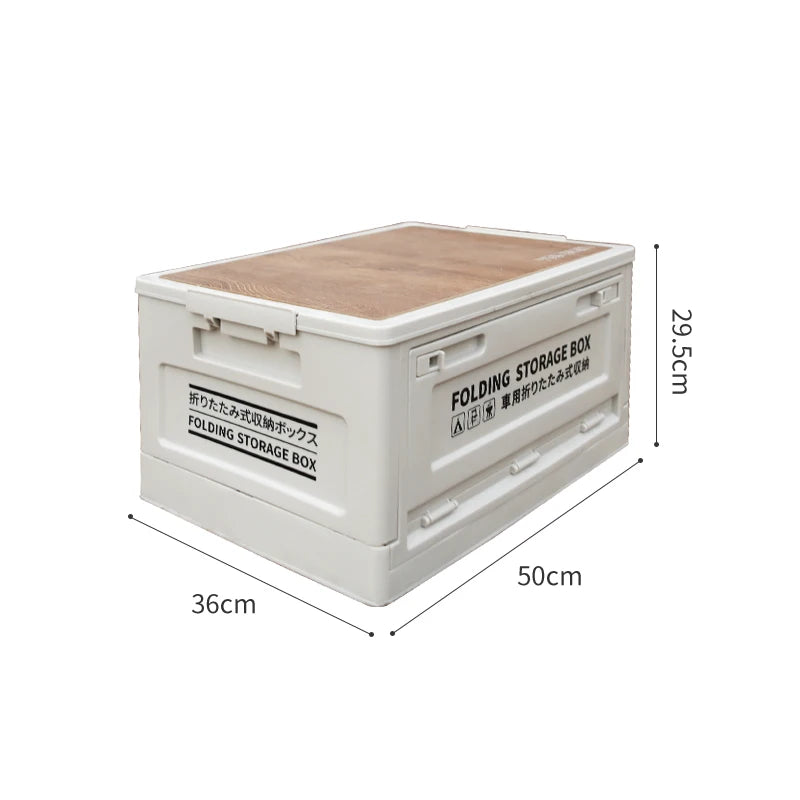 Load image into Gallery viewer, 45L Large Storage Box Outdoor Indoor Camping for Family Folding Custom Car Wooden Roof Stacking Design Environment Protection
