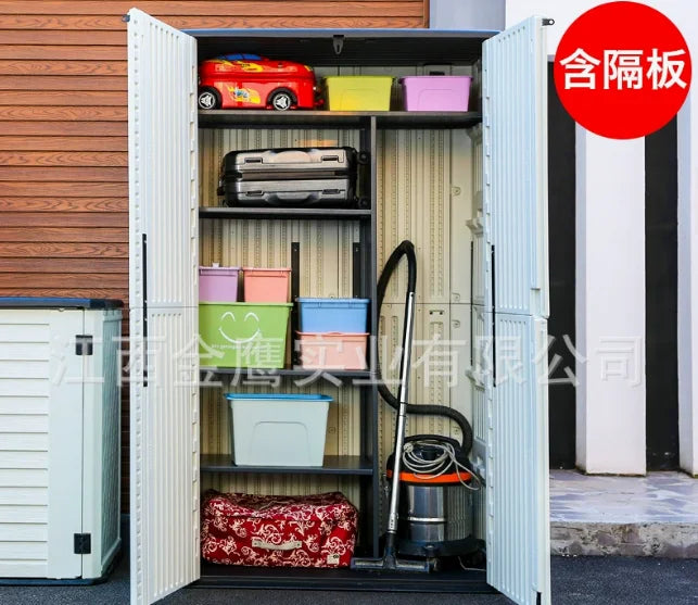 Load image into Gallery viewer, Customizable Modern Outdoor Garden Storage Box Easily Assembled HDPE Material Storage Cabinet Waterproof Rot Proof Wood Frame
