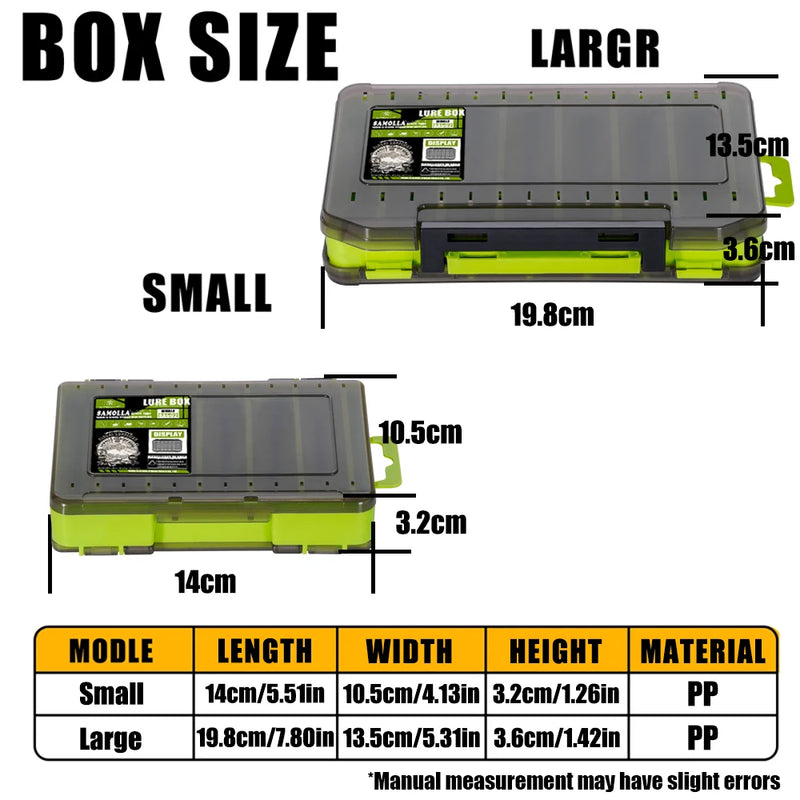 Load image into Gallery viewer, Fishing Tackle Box 14 Compartments Fishing Accessories Lure Hook Storage Case Double Sided Fishing Tool Organizer Boxes
