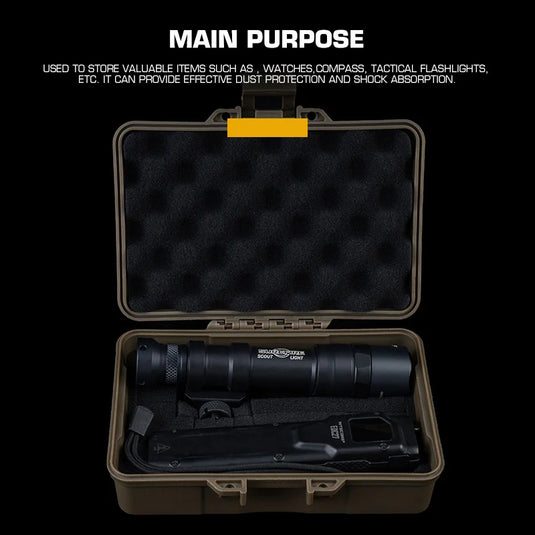 Tactical Equipment Outdoor Shockproof Protection Storage Box Shooting Hunting Laser Box Versatile EDC Flashlight Hard Case