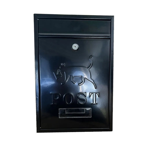 Rainproof Wall Mounted Mailbox Safe Locking with 2 Keys Tinplate Letter Boxes Clear Window Iron Large Mail Drop Box Garden