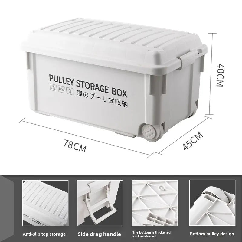 Load image into Gallery viewer, Industrial Storage Box Large Capacity Organizer Box Durable Camping Container with Wheels Heavy-Duty Storage Case Off-White
