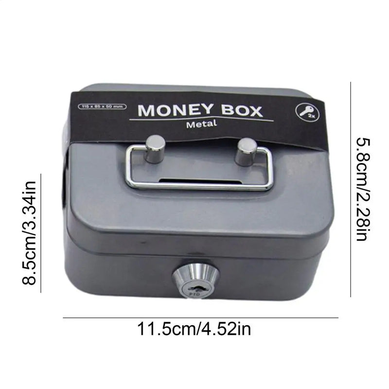 Load image into Gallery viewer, Portable Small Lock Box Security Safe Lock Boxes Mini Metal Cash Box Money Bank Metal Coin Bank Security Box Sturdy Cash Box

