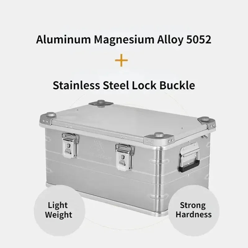 Load image into Gallery viewer, MOUNTAINHIKER Outdoor Storage Box Camping Picnic Travel Aluminum Alloy Large Capacity Box Silver Storage Bag 30-80L
