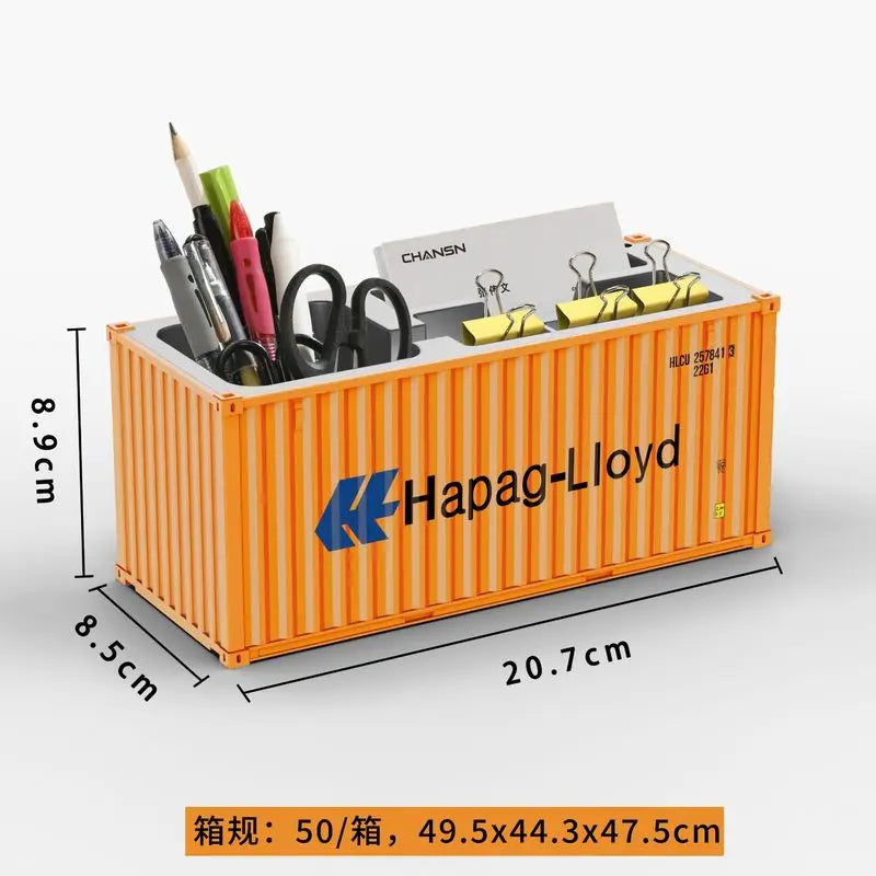 Load image into Gallery viewer, Miniature Realistic Shipping Container Model Simple Multifunctional Office Desktop Pen Holder Storage Box Home Decor Craft
