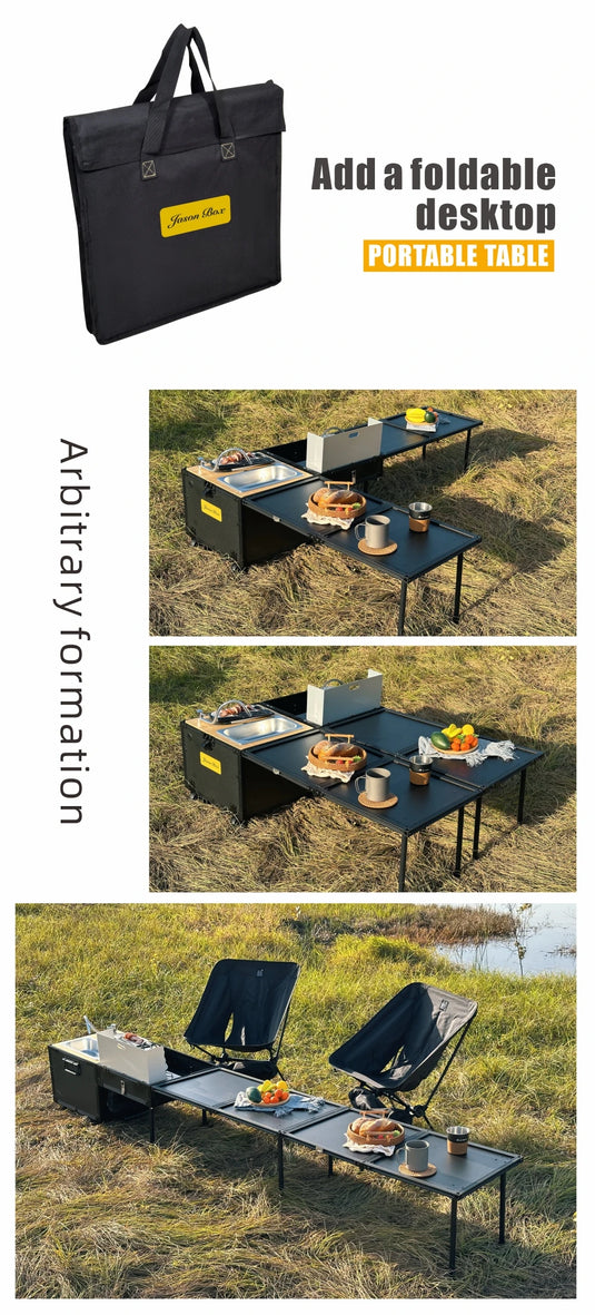 Jason Camping Customized High Quality Camping Folding Storage Box for Outdoor Picnic Compact Van Multi Functional Kitchen Box