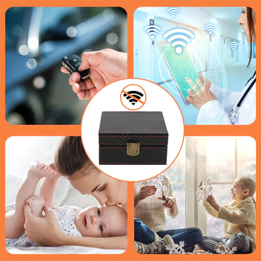 Signal Blocker Security Box Mobile Phone Storage Box for Bank Phone Card Car Keyless Anti-Theft Faraday Box Shielding Security