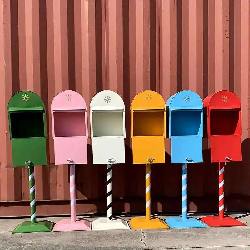 Load image into Gallery viewer, Household Industrial Style Photography Prop Mailbox Retro Christmas Mailboxes Tin Letter Box Vertical Suggestion Box Letter Box
