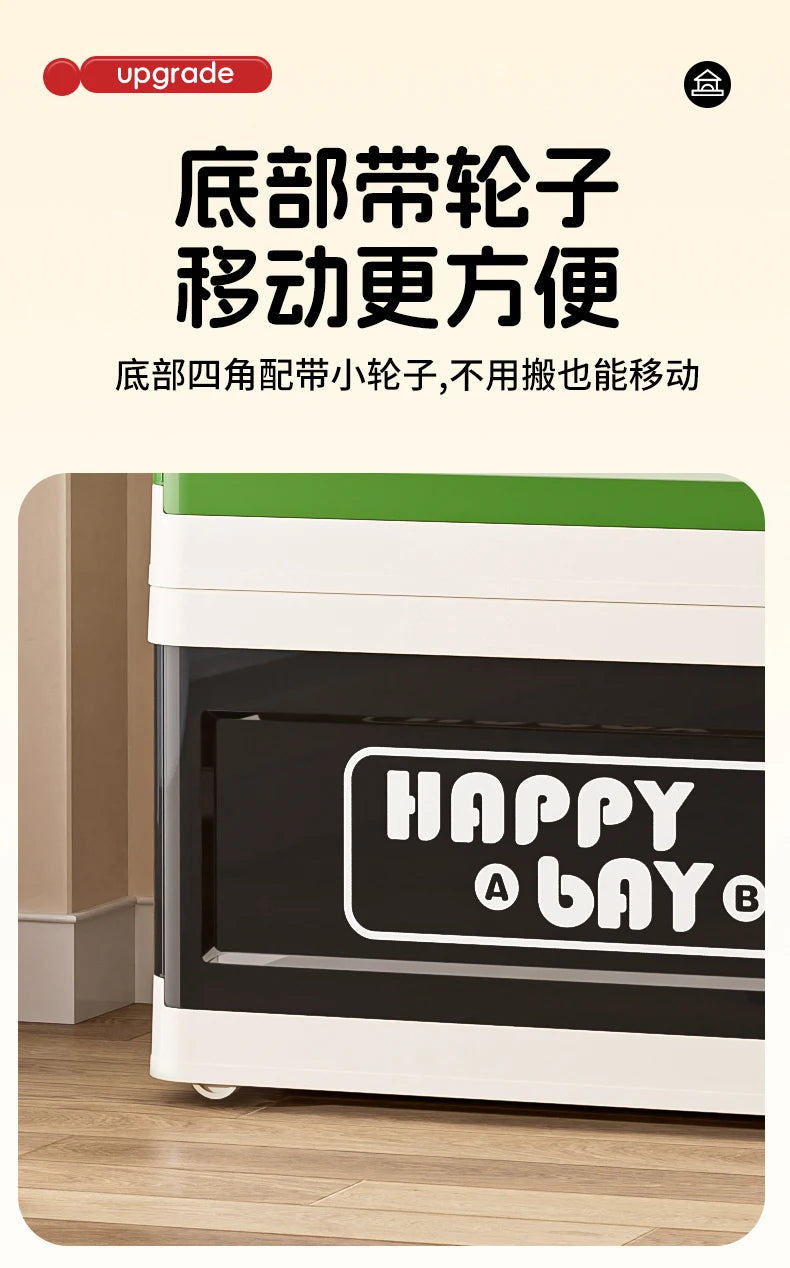 Load image into Gallery viewer, Foldable Toys Storage Box Building Block Organizer Box with Lid Movable Trolley Large Stackable Clothes Snack Storage Boxes
