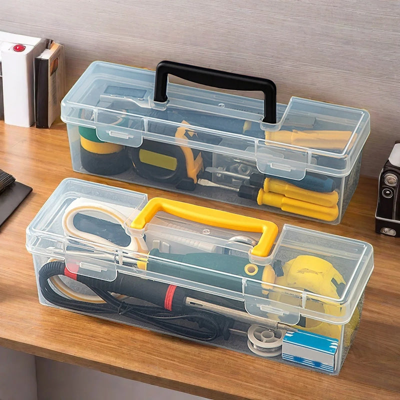 Load image into Gallery viewer, Transparent Handheld Toolbox Portable Large Capacity Thickened Plastic Hardware Tool Storage Box With Handle Tool Organizer Box

